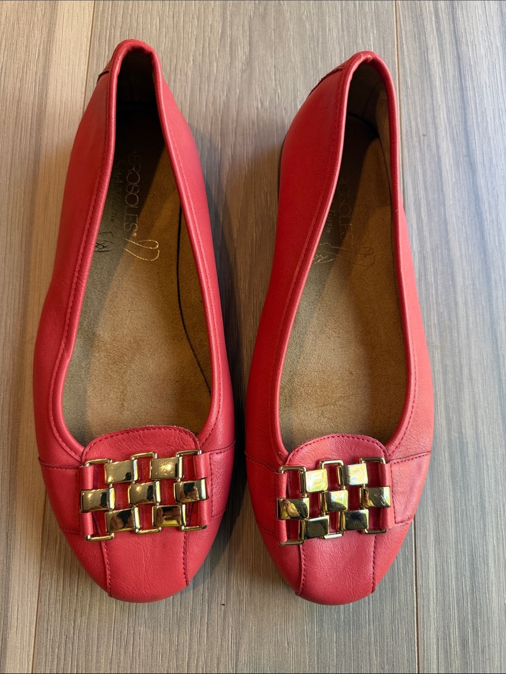 Aerosoles Women's Stitch N Turn Coral Ballet Flats Size 8.5